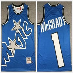 Orlando Magic #1 Tracy Mcgrady blue throwback nba jersey-XD