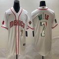 2023 World Cup Mexico #7 Julio Urias white green red majestic baseball jerseys 08