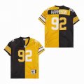 Pittsburgh Steelers James Harrison 92 black yellow splits throwback nfl Jersey-SG