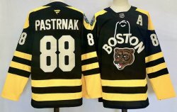 Boston Bruins #88 David Pastrnak black yellow NHL Jerseys-PD 01