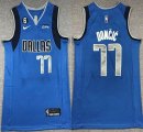 Nike Dallas Mavericks #77 Luca Doncic blue nba jerseys 6 patch-XD