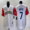 2023 World Cup Mexico #7 Julio Urias white red majestic baseball jerseys 14