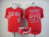 anaheim angels mike trout #27 red mlb Signature jerseys