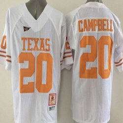 Texas Longhorns Earl Campbell 20 Burnt White College Football Throwback Jersey