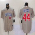 Nike Chicago Cubs Anthony Rizzo #44 gray majestic baseball Jersey 01