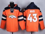 Nike Denver Broncos T.J. Ward 43 orange blue nike nfl Hooded Sweatshirtshirt