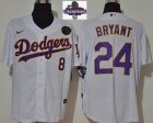 2024 World Series Champions Nike Los Angeles Dodgers Kobe Bryant White majestic baseball Jersey-KB patch