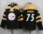 Custom Pittsburgh Steelers #75 Greene black yellow nfl Hooded Sweatshirt