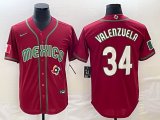 2023 World Cup Mexico #34 Fernando Valenzuela red blank majestic baseball jerseys 29