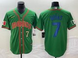 2023 World Cup Mexico #7 Julio Urias green red majestic baseball jerseys 53