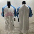 2023 World Cup Mexico blank white skyblue majestic baseball jerseys 10