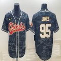 Nike Kansas City Chiefs #95 Chris Jones gray camo baseball jerseys Joint name-BD