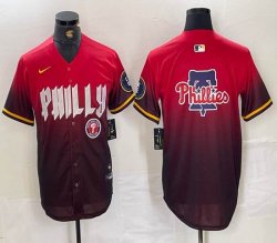 Nike Philadelphia Phillies blank red majestaic baseball jersey city version-BD 05