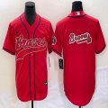 Nike Atlanta Braves blank red majestic baseball MLB Jerseys Joint name -BD 03