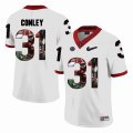 Georgia Bulldogs #31 Chris Conley white fashion college football jersey