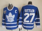 Toronto Maple Leafs #27 Darryl Sittler CCM Vintage Throwback Jersey Blue 75th Patch