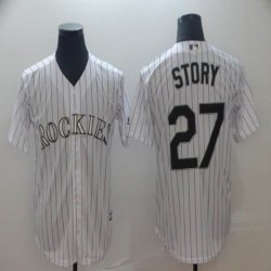 Colorado Rockies #27 Trevor Story white majestic baseball jerseys