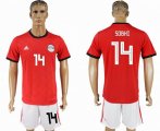 2018 World Cup Egypt team #14 SOBHI red soccer jersey home