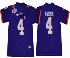 Clemson Tigers DeShaun Watson #4 purple College Football Jersey C patch