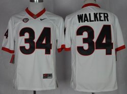 Georgia Bulldogs Herchel Walker 34 College Football Limited Jerseys - White