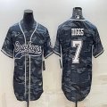 Nike Dallas Cowboys #7 Trevon Diggs gray camo baseball jerseys Joint name-BD