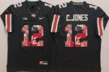 Ohio State Buckeyes #12 Cardale Jones black fashion college football jersey