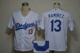 Los Angeles Dodgers Authentic 13# Hanley Ramirez white mlb Signature Jerseys