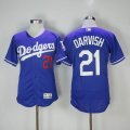 Los Angeles Dodgers #21 Yu Darvish Blue Flexbase Authentic Collection Jersey