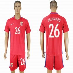 2016-2017 Norway team GROGAARD #26 red soccer jerseys home