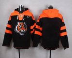 Custom Chicago Bears blank black orange nfl Hooded Sweatshirt