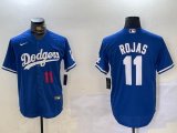 Nike Los Angeles Dodgers #11 Miguel Rojas blue majestic baseball jerseys 01