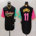 Nike San Diego Padres #11 Yu Darvish black green pink majestic mlb Jerseys