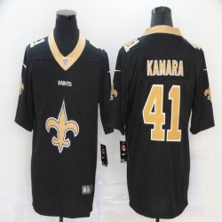 Nike New Orleans Saints #41 Alvin Kamara black gold fashion Color Rush Limited Jersey