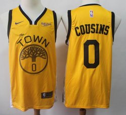 Nike Golden State Warriors #0 DeMarcus Cousins throwback yellow nba basketball jerseys-S8