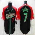 Nike Los Angeles Dodgers #7 Julio Urias black red fashion majestic baseball jersey-BD