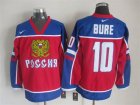 New Vancouver Canucks #10 Pavel Bure red blue ice hockey Jersey