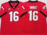 Georgia Bulldogs #16 Kirby Smart Red college NCAA Jersey