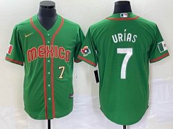 2023 World Cup Mexico #7 Julio Urias green red majestic baseball jerseys 105