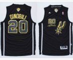 San Antonio Spurs #20 Manu Ginobili Black NBA Jerseys Final logo