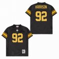 Pittsburgh Steelers James Harrison 92 black splits throwback nfl Jersey-SG