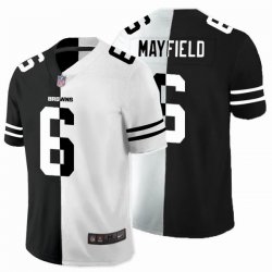 Browns #6 Baker Mayfield white black Split Nike Color Rush Limited Jersey