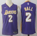 Nike NBA Lonzo Ball #2 Los Angeles Lakers purple nba basketball Jerseys