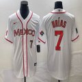 2023 World Cup Mexico #7 Julio Urias white majestic baseball jerseys 67