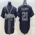 Nike Dallas Cowboys #21 Ezekiel Elliott black baseball jerseys Joint name-BD