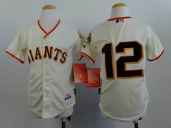 Youth San Francisco Giants #12 Joe Panik beige MLB baseball Jerseys