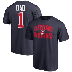 Men\'s Cleveland Indians Fanatics Branded Navy 2018 Father\'s Day Number 1 Dad T-Shirt