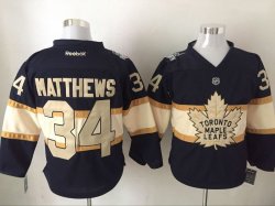 Toronto Maple Leafs #34 Auston Matthews black beige NHL Centennial jerseys