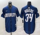 Nike Detroit Tigers #34 Jake Rogers blue Majestic baseball jerseys city version 03