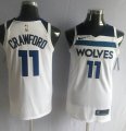 Nike Minnesota Timberwolves #11 Jamal Crawford white nba basketball jersey-QLM