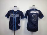 Tampa Bay Rays 3 Longoria Dark kids mlb jersey